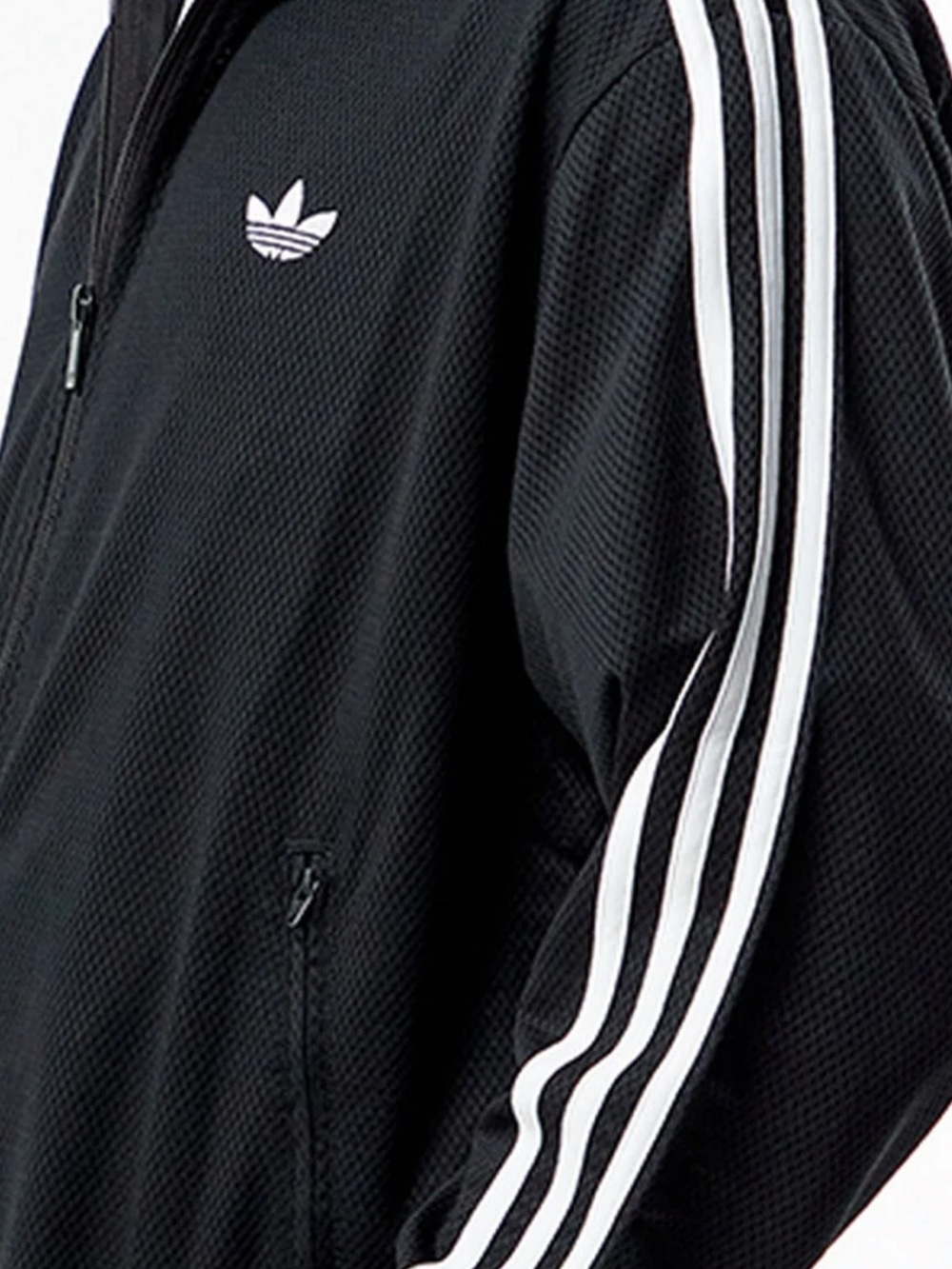 adidas Originals Black Track Jacket with White Trefoil & Stripes